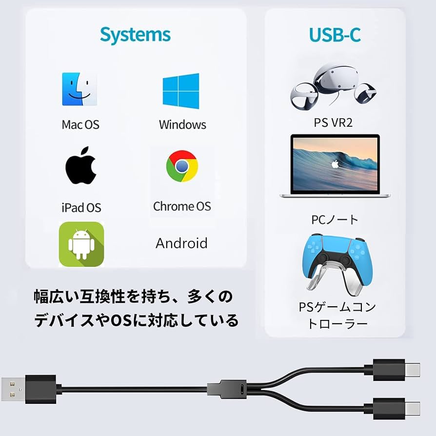  Quest 3 512GB +左右コントローラー+充電ケーブル Amazon.co.jp: For Meta Quest 3S/3/PSVR2 ハンドル充電ケーブル